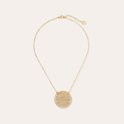 Collar Sun Diva « Large size » dorado - Nácar blanco