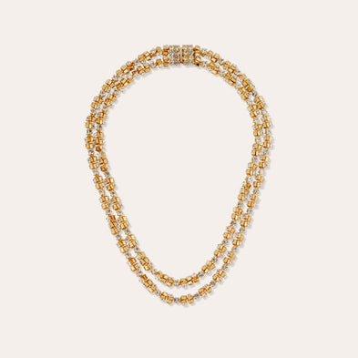 Collar Trévise con pedrería dorada