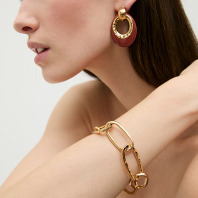 Pulsera de malla ovalada « Large size » dorada 