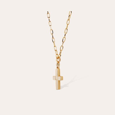 Collar largo con cruz « small size » dorado