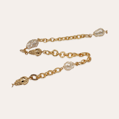 Collar largo Rainbow Biwa dorado