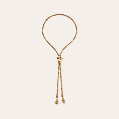 Collar largo Square Biwa dorado