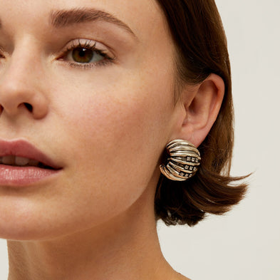 Boucles d'oreilles Anne strass argentées