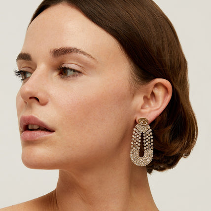 Boucles d'oreilles Trevise strass dorées