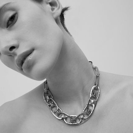 Collier Maille Ovale Multi argenté 