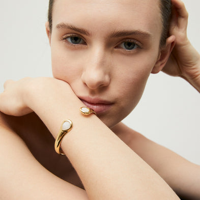 Bracelet Saint Germain doré - Nacre Blanche