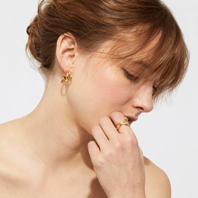 Boucles d'oreilles créoles Destinée dorées 