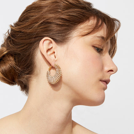 Pendientes Izzia con strass « Large size » dorados