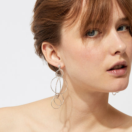 Boucles d'oreilles Torsade Multi petit modèle argentées