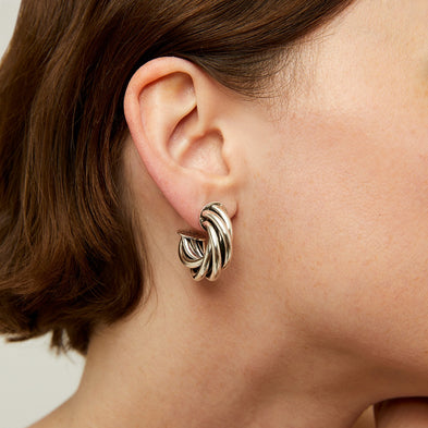 Boucles d'oreilles créoles Atik mini argentées