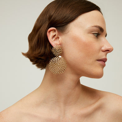 Boucles d'oreilles Onde Gourmette dorées