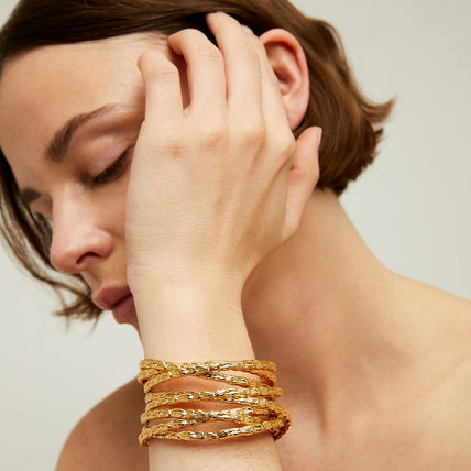 Bracelet manchette Liane petit modèle doré