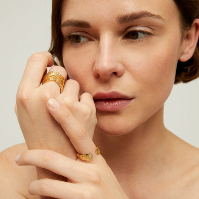Bague Liane manchette dorée