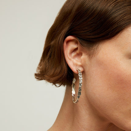 Pendientes de aro «Liane» plateados