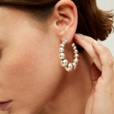 Boucles d'oreilles créoles Andy petit modèle argentées