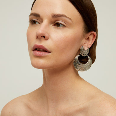 Boucles d'oreilles Luna Wave argentées