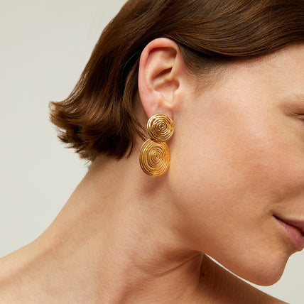 Boucles d'oreilles Wave petit modèle dorées