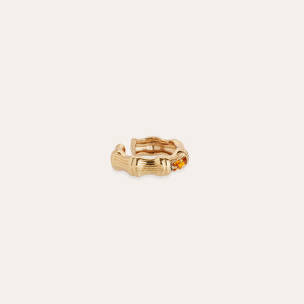Bague Bambou jonc strass dorée