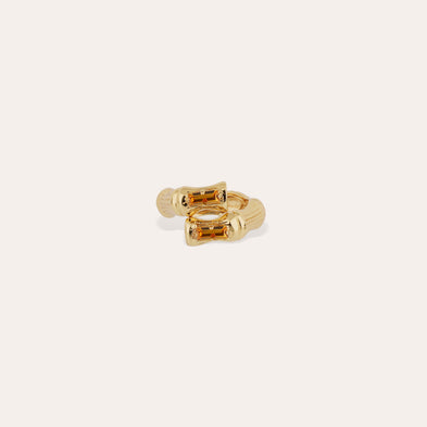 Bague Bambou Liane strass dorée
