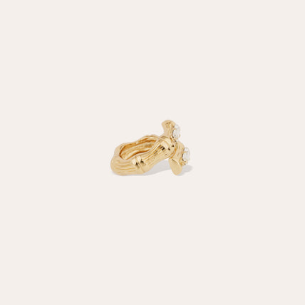 Bague Bambou Liane strass dorée