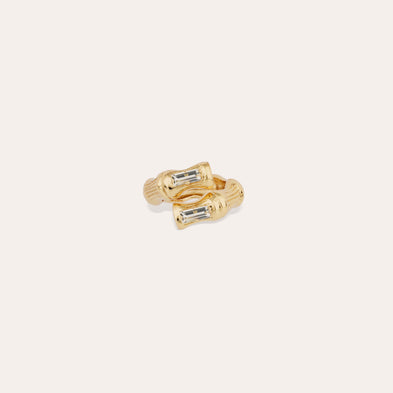 Bague Bambou Liane strass dorée
