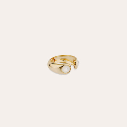 Bague Saint Germain dorée - Nacre blanche