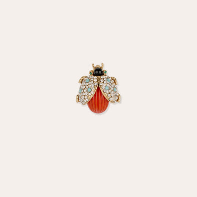 Broche Coccinelle dorée