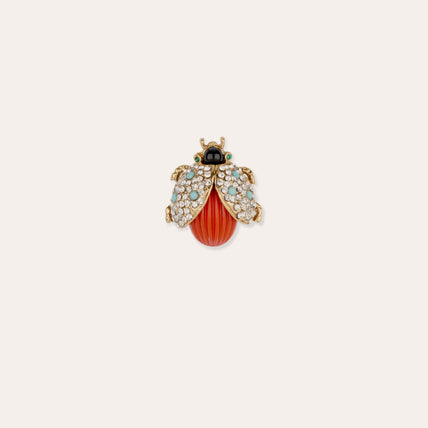 Broche Coccinelle dorée