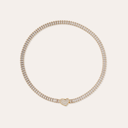 Collier Pailette Coeur doré