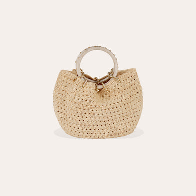 Canoubiers raffia pouch bag