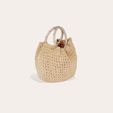 Canoubiers raffia pouch bag