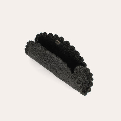Sun-Clutch aus Raffia – Schwarz
