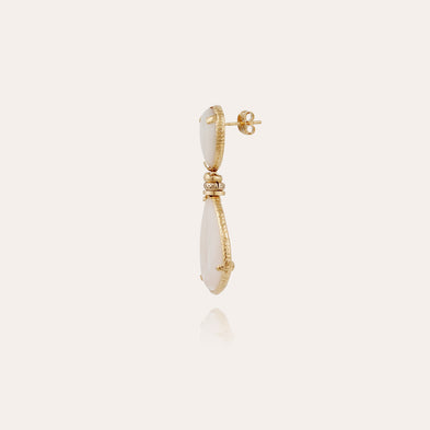 Boucles d'oreilles Silia dorées - Nacre blanche