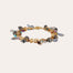 Bracelet de cheville Coki doré - Turquoise & Nacre grise