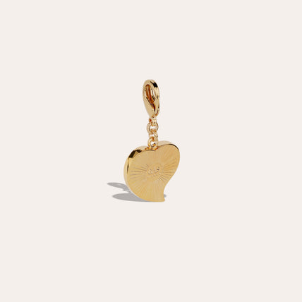 Charms pendant Mirage Coeur petit modèle doré - Nacre Blanche
