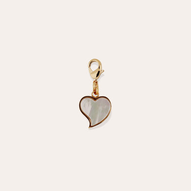 Charms pendant Mirage Coeur petit modèle doré - Nacre Blanche