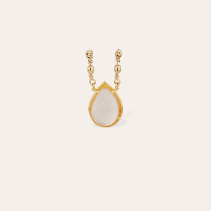 Pendentif Serti doré - Nacre blanche